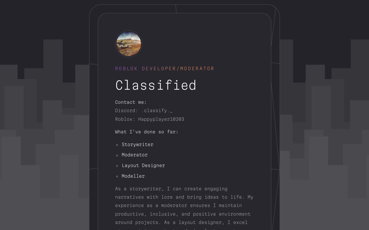 Carrd profile picture for @classify
